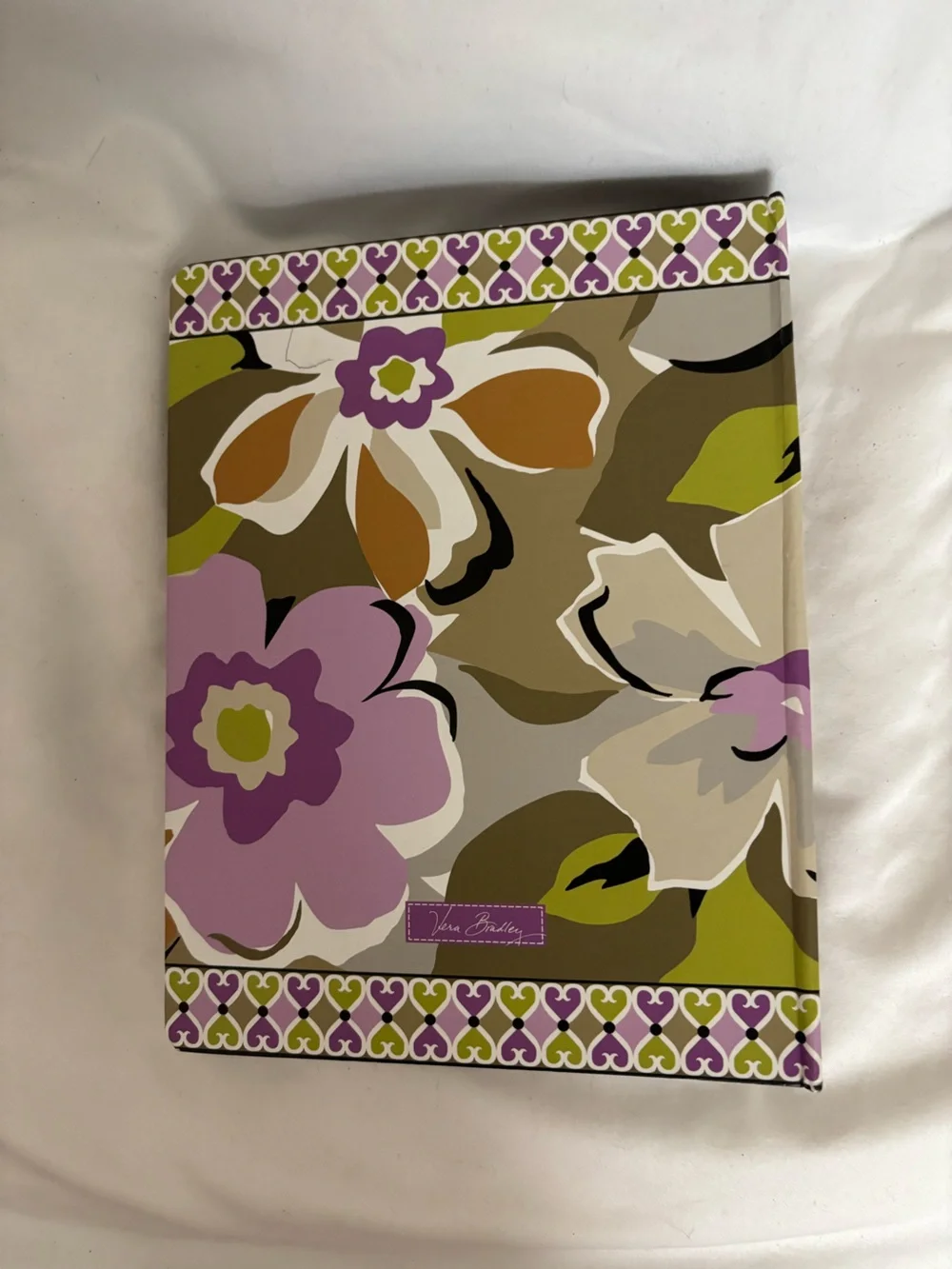 Vera Bradley Floral 3 Ring Binder  in Green, Purple & Brown